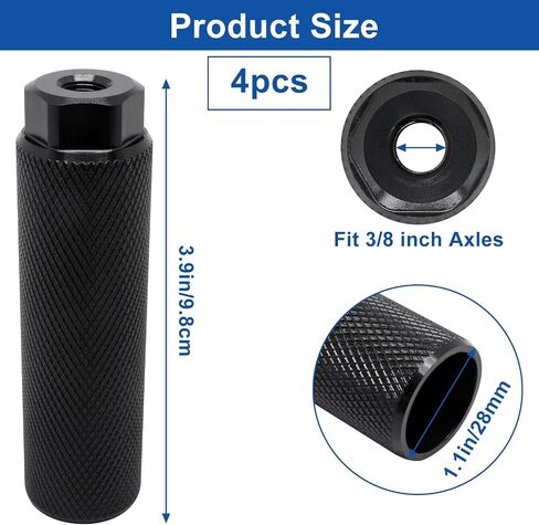 Bike Pegs for 3/8 inch Axles 2 Pairs, Aluminum Alloy Anti-Skid Lead Foot Bicycle Pegs BMX Pegs for Mountain Bike Cycling Rear Stunt Pegs Black in Saudi Arabia
