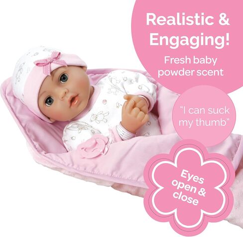Adora Adoption Babies Collection, 16" Baby Doll with Complete 9-Piece Accessories includes: Pacifier, Hospital Bracelet, Diaper and More! Birthday Gift For Ages 3+ - Baby Hope in Saudi Arabia