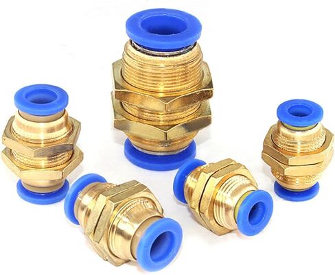 PM4/6/8/10/12MM Brass Pneumatic Fitting Straight Connector One-Touch Union Air Hose Pipe Fittings 5Pcs(PM1/4) in Kuwait