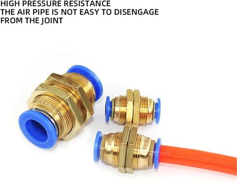 PM4/6/8/10/12MM Brass Pneumatic Fitting Straight Connector One-Touch Union Air Hose Pipe Fittings 5Pcs(PM1/4) in Kuwait
