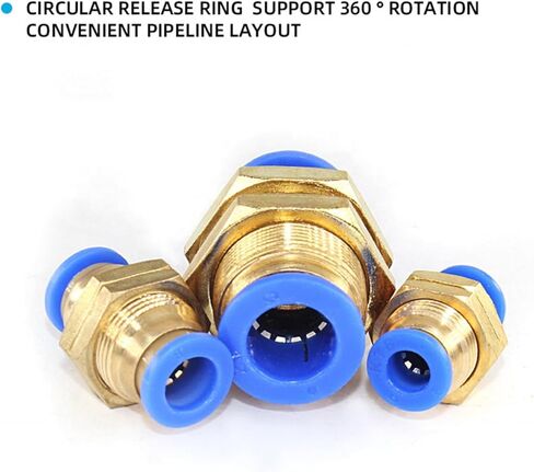 PM4/6/8/10/12MM Brass Pneumatic Fitting Straight Connector One-Touch Union Air Hose Pipe Fittings 5Pcs(PM1/4) in Kuwait