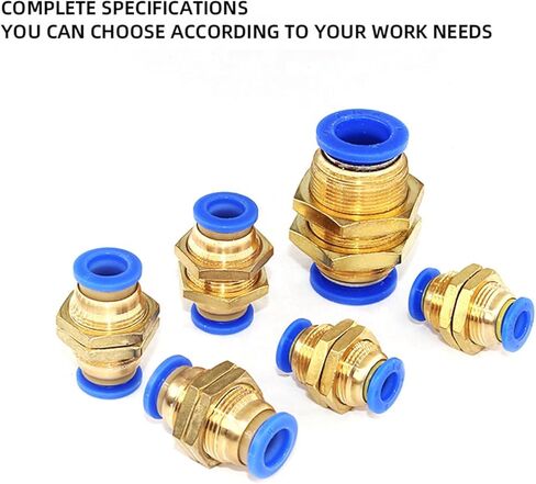 PM4/6/8/10/12MM Brass Pneumatic Fitting Straight Connector One-Touch Union Air Hose Pipe Fittings 5Pcs(PM1/4) in Kuwait