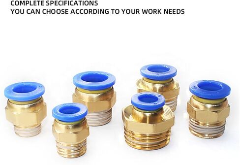 ذكور الخيط الأزرق دفع سريع في الهواء مستقيم من النحاس النحاس من الذكور أنبوب الذكور الالتزامات الهاوية 5pcs (PC8-3/8 '') in Kuwait