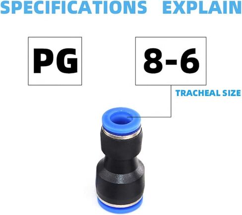 موصل البلاستيك PU PG 4MM 6MM إلى 8 مم من 10 مم هواء هواء أنبوب خرطوم الماء في موصلات مستقيمة الغاز السريع 5pcs (PG10-8) in Kuwait