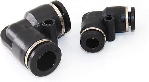 Pneumatic Tube Air Fitting Plastic Union Elbow L Connector Pipe Hose Push In One Touch Quick Joint Coupler 5Pcs(PV10) in Saudi Arabia