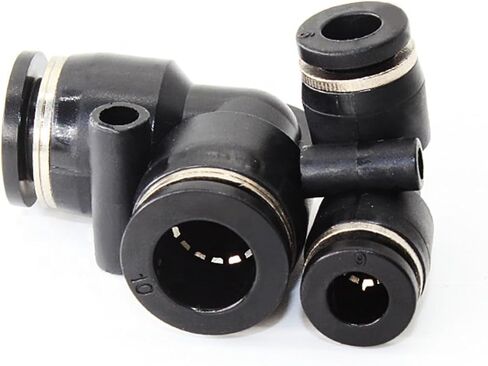 Pneumatic Tube Air Fitting Plastic Union Elbow L Connector Pipe Hose Push In One Touch Quick Joint Coupler 5Pcs(PV10) in Saudi Arabia
