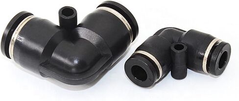 Pneumatic Tube Air Fitting Plastic Union Elbow L Connector Pipe Hose Push In One Touch Quick Joint Coupler 5Pcs(PV10) in Saudi Arabia