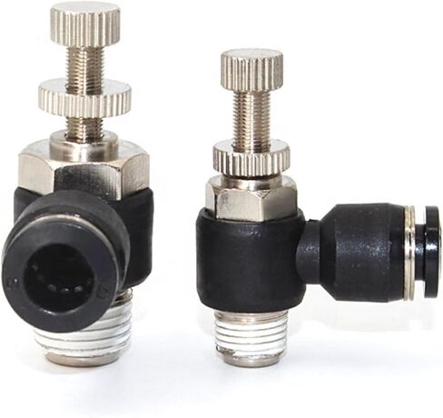 الملحقات الهوائية صمام الخانق الهواء الأسود BSPT صمام التحكم في سرعة الأسطوانة 2pcs (SL12-1/4) in Saudi Arabia