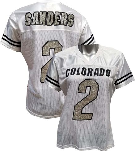 Custom Glitterflake Shedeur Sanders Womens White Mesh Jersey Size X-Large XL in Saudi Arabia