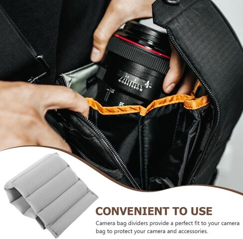 8 Pcs Camera Bag Divider Dividers Baggies Plug Ins Insert for Camera Supply Padded Insert Side Pocket N Gray Suede Roller Partition Universal in Saudi Arabia