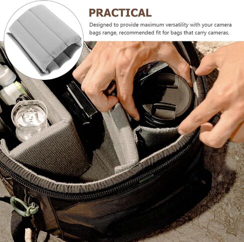 8 Pcs Camera Bag Divider Dividers Baggies Plug Ins Insert for Camera Supply Padded Insert Side Pocket N Gray Suede Roller Partition Universal in Saudi Arabia
