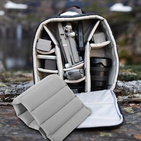 8 Pcs Camera Bag Divider Dividers Baggies Plug Ins Insert for Camera Supply Padded Insert Side Pocket N Gray Suede Roller Partition Universal in Saudi Arabia