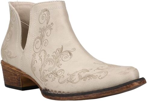 ROPER Womens Ava Embroidered Snip Toe Casual Boots Ankle Low Heel 1-2" - Black - Size 7.5 M in Saudi Arabia