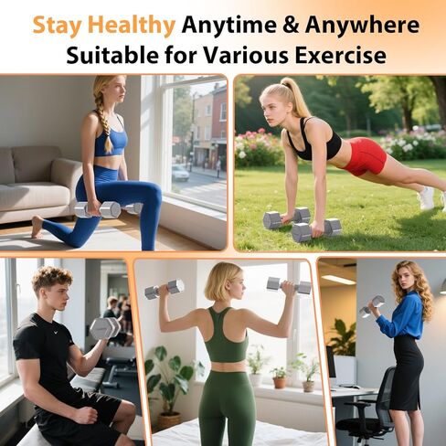 Adjustable Dumbbell Set of 2, 4 in 1 Free Weights Dumbbells Set for Women at Home, 5 lb Weights Dumbbells Set with Non-slip Comfort Handle for Home Gym Exercise Workout Training in Kuwait