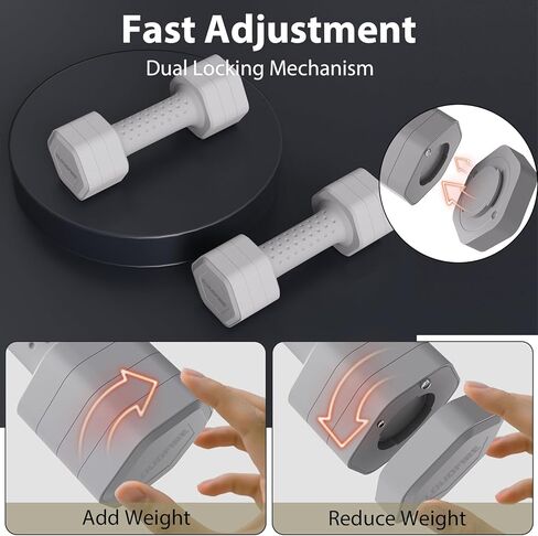 Adjustable Dumbbell Set of 2, 4 in 1 Free Weights Dumbbells Set for Women at Home, 5 lb Weights Dumbbells Set with Non-slip Comfort Handle for Home Gym Exercise Workout Training in Kuwait
