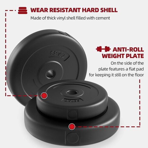 Adjustable Dumbbell Set, 40lbs Free Weights Set for Exercise & Fitness, Vinyl Coated Cement Weights with Collars for Women & Men Home Gym Strength Training in Saudi Arabia