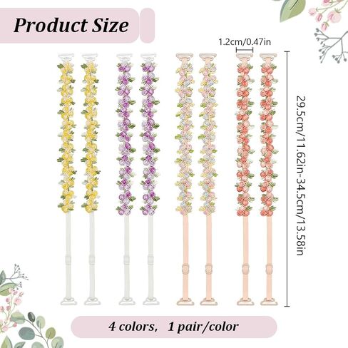 FREEBLOSS Decorative Floral Bra Straps Removable Invisible Bra Straps Replacement in Saudi Arabia