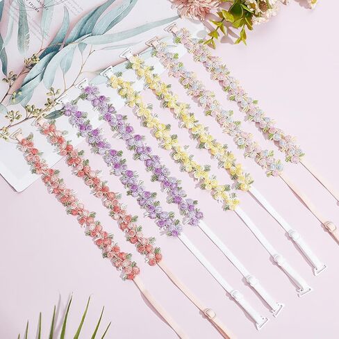 FREEBLOSS Decorative Floral Bra Straps Removable Invisible Bra Straps Replacement in Saudi Arabia