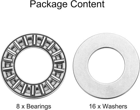 uxcell AXK0515+2AS Needle Roller Thrust Bearings with Bearing Washers, 5mm Bore Diameter, 15mm OD, 4mm Total Thickness for Lawn Mower Truck Power Steering in Saudi Arabia
