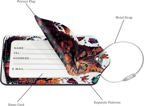 2 حزمة بو جلود أمتعة لوقوع حقائب ، علامات حقيبة لطيفة سريز سريز سفينة علامة مع بطاقة عنوان تغطية الخصوصية وحلقة معدنية متينة مناسبة للرجال in Kuwait