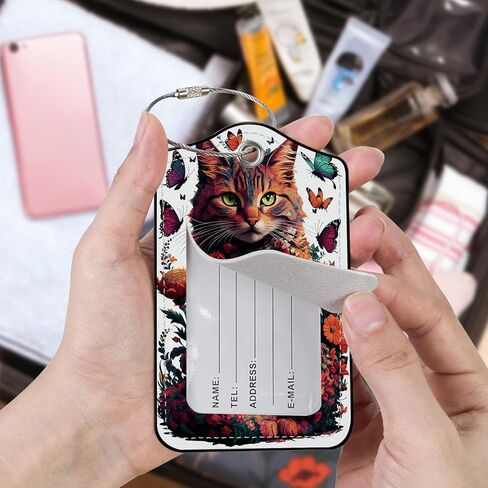 2 حزمة بو جلود أمتعة لوقوع حقائب ، علامات حقيبة لطيفة سريز سريز سفينة علامة مع بطاقة عنوان تغطية الخصوصية وحلقة معدنية متينة مناسبة للرجال in Kuwait