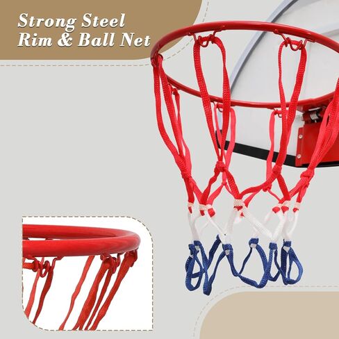 Athena Collection Mini Basketball Hoop Indoor, Over The Door Small Basketball Hoop Backboard with 1 Balls and Pump for Youth and Adults Great for Home Office Dorm Gifts, White in Kuwait
