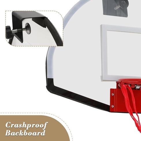 Athena Collection Mini Basketball Hoop Indoor, Over The Door Small Basketball Hoop Backboard with 1 Balls and Pump for Youth and Adults Great for Home Office Dorm Gifts, White in Kuwait