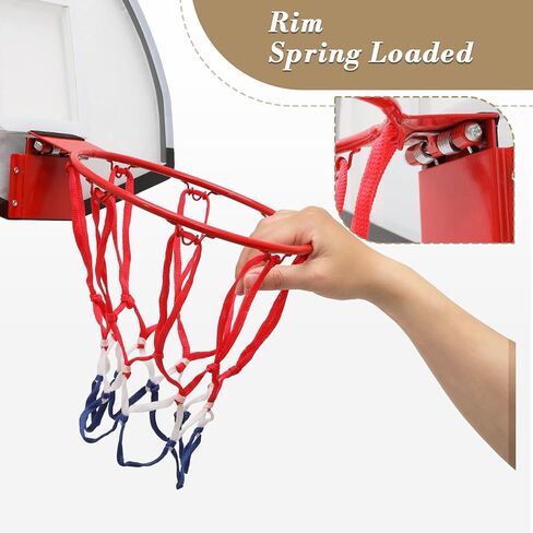 Athena Collection Mini Basketball Hoop Indoor, Over The Door Small Basketball Hoop Backboard with 1 Balls and Pump for Youth and Adults Great for Home Office Dorm Gifts, White in Kuwait