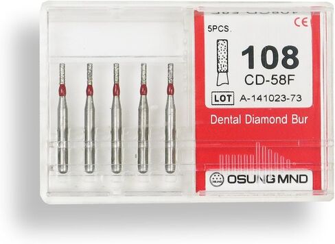 Cylindrical 0.8 mm Dia. Fine Grit Diamond Dental Bur 25 Pcs. 107.8F1 in Saudi Arabia