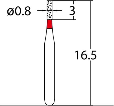 Cylindrical 0.8 mm Dia. Fine Grit Diamond Dental Bur 25 Pcs. 107.8F1 in Saudi Arabia