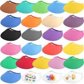 26 Pack White Sun Foam Visors DIY Summer Blank Foam Visors String Adjustable Sun Visor Hat for Adult Kids Summer Gifts Outdoor Supplies in Saudi Arabia