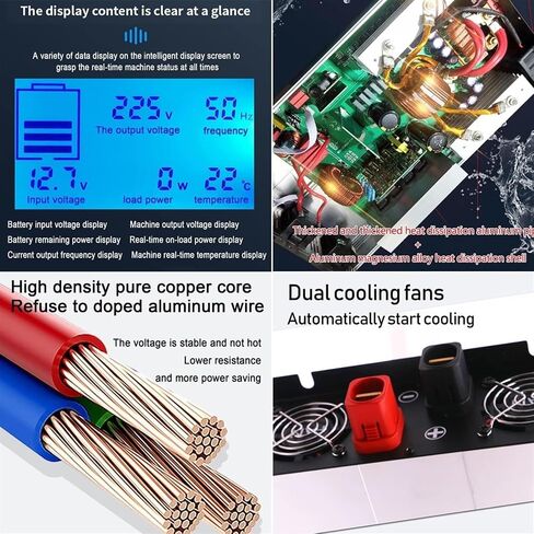 Pure Sine Wave Inverter 8000W/6000W/5000W/4000W DC 12V/24V/48V to AC 110V/220V Voltage Converter with LCD Display for Truck, Boat, Camping, Household, Van in Saudi Arabia