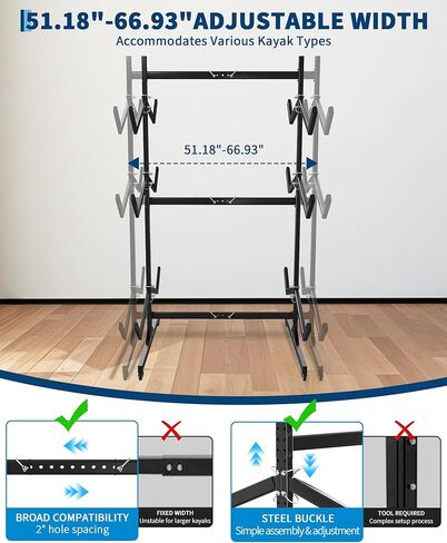 رف تخزين قوارب الكاياك ل 2-6 قوارب الكاياك قوارب قوارب القوارب القوارب للتخزين في الهواء الطلق مع عجلات متحركة ، حامل شماعات الزوارق الصلب الثقيلة مع الأشرطة المعلقة in Kuwait