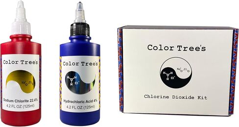 Color Tree's 250ml/8.5oz Chlorine Dioxide CDS Kit - 28% (22.4%) Sodium Chlorite and 4% Hydrochloric Acid - Two 125ml HDPE Bottles - ClO2 Kit in Saudi Arabia
