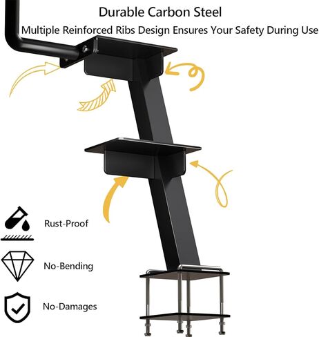 Trailer Steps with Handle, Four-Step Universal Boat Trailer Steps, Suitable for Various Types of Boat Trailer Frames, Black Heavy-Duty Trailer Step in Kuwait