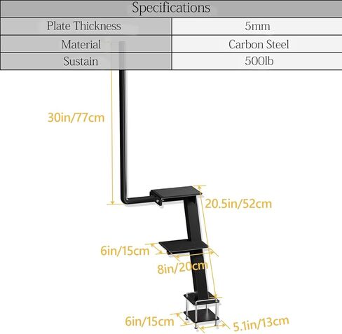 Trailer Steps with Handle, Four-Step Universal Boat Trailer Steps, Suitable for Various Types of Boat Trailer Frames, Black Heavy-Duty Trailer Step in Kuwait