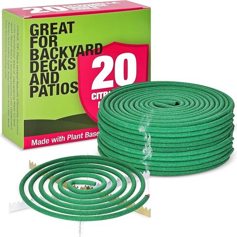 لفائف البخور السترونيلا- يمكن أن يستمر كل ملف لمدة 5-7 ساعات- مناسبة للتخييم في الهواء الطلق ، والفناء ، والمشي لمسافات طويلة ، وما إلى ذلك (حزمة 2 تحتوي على 48 ملف و 2 in Kuwait