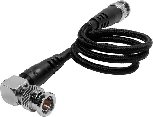 KONDOR BLUE | 16" Ultra Thin 3G SDI Video Cable Right Angle BNC | Compatible with All 3G SDI Cameras and Monitors, Signals up to 1080/60, & Nylon Braided with Reinforced Metal Connectors | Black in Saudi Arabia