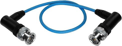 KONDOR BLUE | 16" Ultra Thin 3G SDI Video Cable Right Angle BNC | Compatible with All 3G SDI Cameras and Monitors, Signals up to 1080/60, & Nylon Braided with Reinforced Metal Connectors | Black in Saudi Arabia