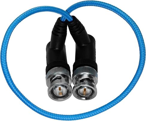 KONDOR BLUE | 16" Ultra Thin 3G SDI Video Cable Right Angle BNC | Compatible with All 3G SDI Cameras and Monitors, Signals up to 1080/60, & Nylon Braided with Reinforced Metal Connectors | Black in Saudi Arabia