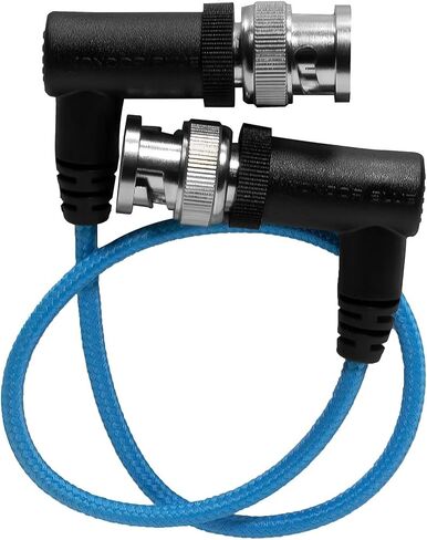 KONDOR BLUE | 16" Ultra Thin 3G SDI Video Cable Right Angle BNC | Compatible with All 3G SDI Cameras and Monitors, Signals up to 1080/60, & Nylon Braided with Reinforced Metal Connectors | Black in Saudi Arabia