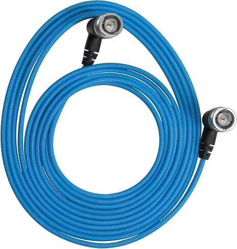 KONDOR BLUE | 16" Ultra Thin 3G SDI Video Cable Right Angle BNC | Compatible with All 3G SDI Cameras and Monitors, Signals up to 1080/60, & Nylon Braided with Reinforced Metal Connectors | Black in Saudi Arabia