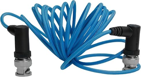 KONDOR BLUE | 16" Ultra Thin 3G SDI Video Cable Right Angle BNC | Compatible with All 3G SDI Cameras and Monitors, Signals up to 1080/60, & Nylon Braided with Reinforced Metal Connectors | Black in Saudi Arabia