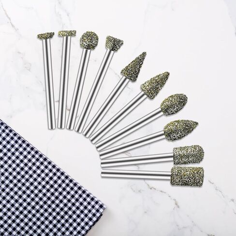 20Pcs Diamond Grinding Heads, Stone Carving Tools Diamond Drill Bits for Glass, Rotary Tool Bits Suitable for agate glass gemstone carbide high speed steel ceramic in Saudi Arabia