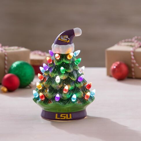 NCAA Penn State Ceramic Christmas Trees That Light Up | 8" LED Vintage Christmas Tree | Officially Licensed Team Logo | Christmas Tabletop Decorations for Home in Saudi Arabia