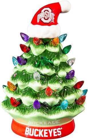 NCAA Penn State Ceramic Christmas Trees That Light Up | 8" LED Vintage Christmas Tree | Officially Licensed Team Logo | Christmas Tabletop Decorations for Home in Saudi Arabia