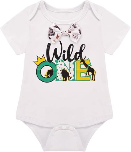 Fantasy Era Baby Boys Farm Animals 1st Birthday Outfit Funny Bowtie One Year Old Boys Romper Bodysuit Set(Black，6-12Months in Kuwait