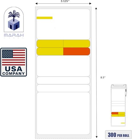 Marah Prescription Labels Direct Thermal Prescription Labels 3 1/8" W x 8.5" L RX Labels Pharmacy Grade with Scratch and UV Resistance Pharmacy Grade 300 Labels/Roll (6Rolls in case, 1800 in Total) in Saudi Arabia