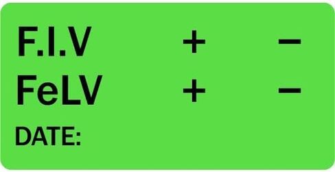 F.I.V FeLV Veterinary Labels - 2’ x 1", [500 Labels/1 Roll], Fluorescent Green | Blood Sample Stickers for Veterinary Clinics & Hospitals | LabelValue Brand in Saudi Arabia