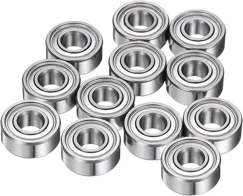 uxcell 12Pcs MR84ZZ Small Bearing, 4mm ID 8mm OD 3mm Width Double Shielded Deep Groove Ball Bearings for Electric Motor Skateboards 3D Printer, (ABEC 5) in Saudi Arabia